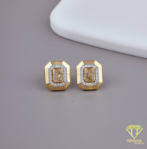 Luxury Geometric Diamond Earrings 925 <b>Silver</b> Halo <b>Stud</b> Earrings Wedding Jewelry - Product Image 3