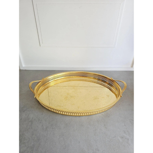 Plateau de service rond en métal plaqué or de qualité supérieure, vaisselle de mariage, centre de table d'hôtel, assiette de présentation, décoration pour la maison et l'hôtel - Product Image 2