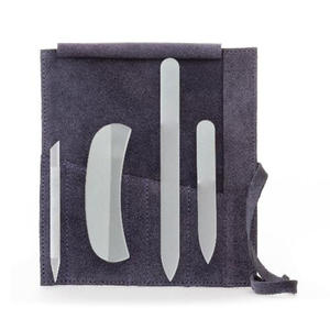 Étui à manucure en verre cristal sur mesure de qualité supérieure |   Organisateur de protection en daim |   Étui de voyage compact - Product Image 4