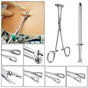 1 Pince à Piercing Professionnelle en Acier Chirurgical pour Nombril, Oreille, Septum, Lèvre, Auto-Bloquante, avec Aiguille de Piercing – Kit d'Instruments - Product Image 1