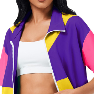 Waterproof <b>Nylon</b> Jacket and Shorts Set For Women Outdoor Wear Custom Logo Print <b>Ladies</b> Windbreaker Shorts Set - Product Image 5
