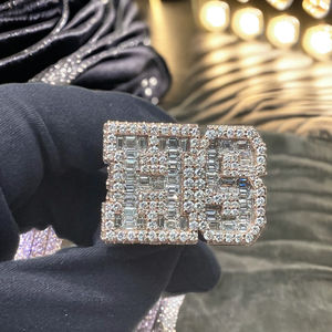 Anillo de Aniversario Personalizado con Inicial, para Hombre, de Lujo, Estilo Hip Hop, Chapado en Rodio, Plata 925, con Moissanita Engastada, Marca SHRAMAN DIAMOND - Product Image 5