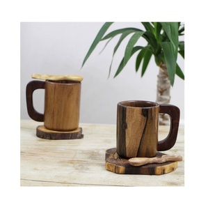 Mug en bois écologique fait main, mug à café en bois massif, finition rustique, mug pour boire du thé, du café, du lait, du jus, pour la maison, la cuisine, la salle à manger - Product Image 1