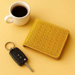 Cartera de moda delgada Sheetal Pati tejida a mano |   Cartera Bifold Ecológica de Fibra Natural para Dólares Estadounidenses |   Crédito Vegano Sostenible - Product Image 3