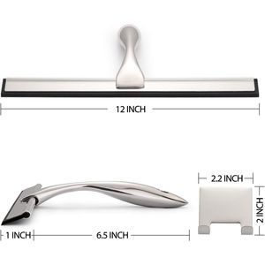 Tergivetro multiuso in acciaio inossidabile da 12 pollici per porte doccia, finestre del bagno e vetri auto - Product Image 3