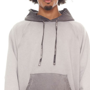 Sweat à capuche personnalisé avec logo, délavé à l'acide, pour homme, 100% coton gris, style hip-hop, polaire d'hiver respirant, coupe ample, 380g - Product Image 5