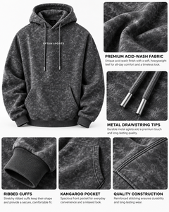 Sudadera con Capucha Oversize para Hombre, Lavado Ácido, Tie Dye, con Bolsillo Canguro, Precio al por Mayor, Diseño Personalizado OEM, Transpirable - Product Image 6