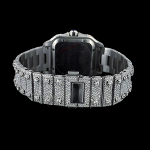 Reloj de Cuarzo con Diamantes Moissanite 2026, Superventas, Números Romanos Negros, Totalmente Cubierto de Diamantes, Estilo Hip Hop, Reloj de Moda para Hombre - Product Image 4