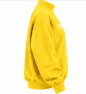 Sudadera de Cuello Alto Amarilla de Index Apparel, Corte Holgado, Unisex, Informal, para Otoño - Product Image 3