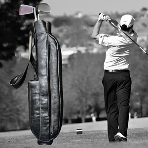 Sac de golf élégant en cuir PU marron léger, fait main, sac de golf professionnel de tournoi - Product Image 3