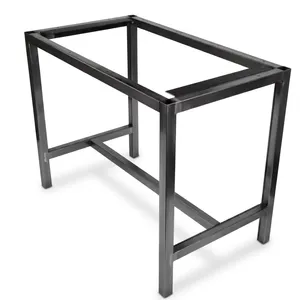 Steel Square Table Frame Black Industrial Durable Coated Metal Structure - Product Image 5