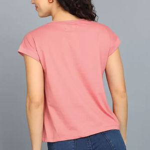เสื้อยืดคอกลมแขนสั้นทรงคลาสสิกไซส์ใหญ่คุณภาพสูงสำหรับผู้หญิง ผ้าฝ้าย 100% ระบายอากาศได้ดี เสื้อยืดครอปสำหรับผู้หญิง - Product Image 2