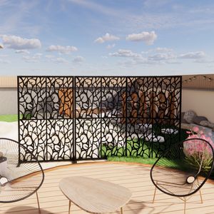 Biombo Decorativo Metálico Independiente de 3.8 Pies de Ancho x 6 Pies de Alto para Interiores/Exteriores, para Patio, Balcón, Divisores de Espacios Interiores - Product Image 5