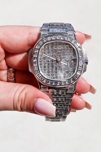 Latest Trending Design Big Dial Customize Diamond Vvs Moissanite Watch Iced Out Hiphop Stainless Steel Mechanical for Men - Product Image 2