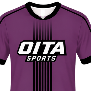 Camiseta Deportiva de Rugby de Manga Corta, Cuello Redondo, Transpirable, Color Morado Polvoriento y Negro, para Entrenamiento de Equipo, Uniforme Deportivo de Alto Rendimiento - Product Image 3