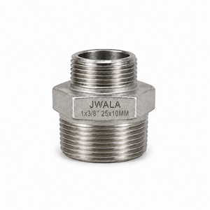 Adaptador de Tubería Roscado de Acero Inoxidable 1x3/8 Pulgadas (25x10mm) para Control de Flujo Industrial, Tipo Hexagonal Reductor para Procesamiento Químico - Product Image 3