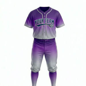 Conjunto de Uniforme de Béisbol Corto Personalizado de Alta Calidad con Botones Completos, de Secado Rápido, Transpirable, Anti-UV, Reciclable, Unisex, OEM - Product Image 5