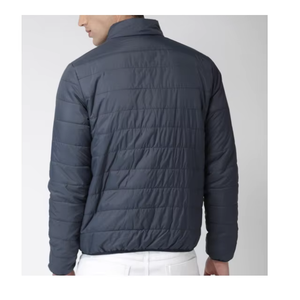 Dark Slate Gray Custom Men Padded <b>Jacket</b> Stand Collar Quilted Zip Winter Coat Lightweight OEM Factory Premium Outerwear Pro - Product Image 3