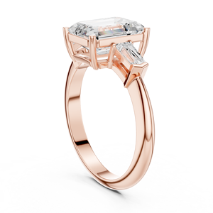 Anillo de compromiso Aries Jewel de oro macizo de 14K con diamantes de corte esmeralda y corte baguette de 3 CT, certificado por IGI, colección de joyería. - Product Image 6
