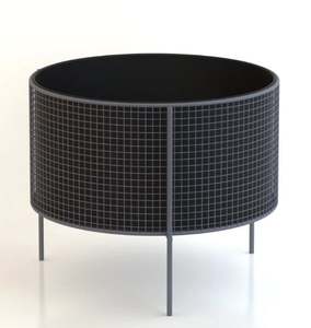 Jardinières rondes d'extérieur en fer, finition noire mate et grise, supports élégants pour plantes, conteneurs pour faire pousser des plantes et des fleurs - Product Image 5