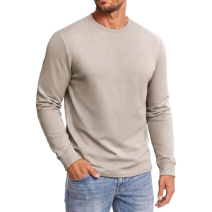 T-shirt à manches longues pour homme, en coton, col rond, basique, classique, décontracté, pour le travail et le quotidien - Product Image 1