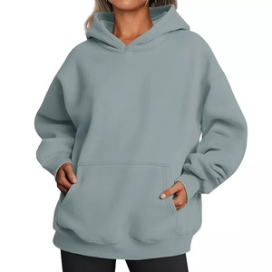 Cozy Printed Embroidery Cotton Fleece <b>Women's</b> Oversized <b>Hoodie</b> with Kangaroo Pockets Eco-Friendly Winter <b>White</b> - Product Image 4