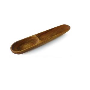 100% Pure Natural Square <b>Wooden</b> Eco-friendly Dough Bowl Serving <b>Tray</b> with 3 Special <b>Decorative</b> Portions for Home Use - Product Image 3