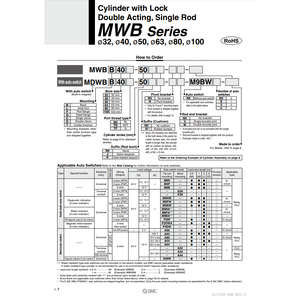 MWBF80-100 de modèle de cylindre de serrure pneumatique SMC - Product Image 2