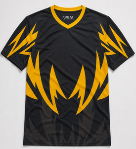 Camiseta de Fútbol Sublimada con Cuello en V para Hombre FURAT LEATHERS, Estampado Geométrico, Absorbe la Humedad, Manga Corta, Mezcla de Algodón, Personalizable - Product Image 3