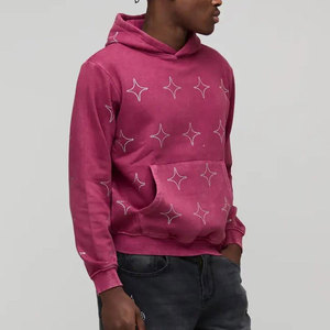 Sudadera con Capucha Oversize para Hombre, Negra, de Algodón, Estilo Chino, con Logotipo Frontal, Forro Polar Grueso, Otoño, Antiarrugas - Product Image 4