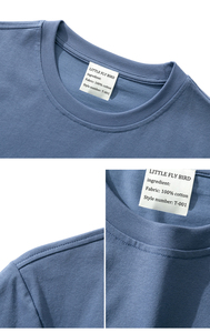 เสื้อยืดคอกลมแขนสั้นทรงปกติสำหรับผู้ชาย คุณภาพสูง ผ้าฝ้ายถัก 100% สตรีทแวร์ โลโก้แบบกำหนดเอง ป้องกันรอยยับและแห้งเร็ว - Product Image 6