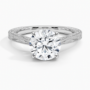 Anillo de compromiso BOJ Ring 069 de plata 925 con corte redondo, grabado Elsie, diamante de 2 quilates, color D, VVS1, moissanita, certificado GRA, en oferta. - Product Image 1
