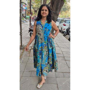 Une pièce longue en pur coton bleu - Product Image 4