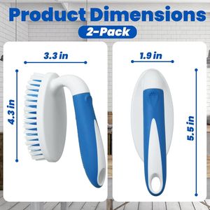 Set di 2 Spazzole per Pulizia Domestica con Setole Rigide per Tappeti, Doccia, Vasca, Cucina e Piscina - Product Image 5
