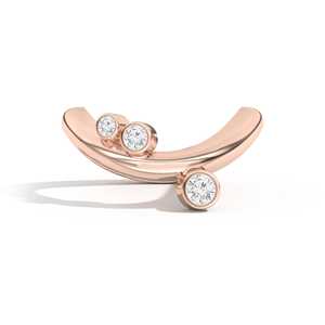 Lab Grown Diamond Stackable Rings Bezel Set Custom 14k 18k Solid Gold Round Wavy Curvy Cluster Bands Everyday Wear Manufacturer - Product Image 6