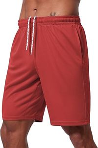 <b>Men's</b> <b>Red</b> Drawstring Bermuda <b>Shorts</b> Quick Dry Anti-UV Breathable Casual Sportwear Spandex/Cotton Knitted Solid Color Mid Waist - Product Image 3