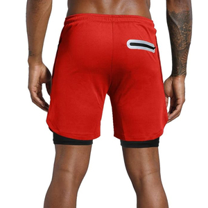 กางเกงวิ่งผู้ชายคุณภาพสูง 2 in 1 แบบมีซับในรัดรูป กางเกงออกกำลังกายฟิตเนส รับทำโลโก้ ขายส่ง - Product Image 4