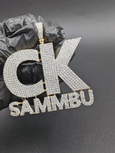 จี้เพชรโมอิสซาไนต์รูปตัวอักษรภาษาอังกฤษแบบฮิปฮอป  ทำจากเงินแท้ 925  ประดับเพชรแบบ Iced Out  สำหรับเป็นของขวัญ - Product Image 4