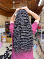 Cheveux humains vierges vietnamiens non traités en gros pour coupes, extensions à double trame machine, super double drawn
