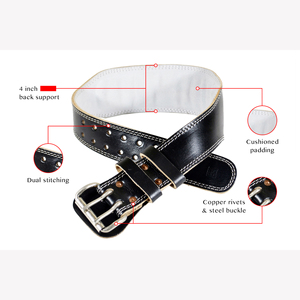 Genuine Leather Powerlifting Belt Heavy Duty Adjustable Double Prong Gym Training Belt OEM Factory Custom Logo Supplier - Product Image 5