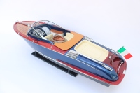 Modelo de Barco de Madera Riva Aquariva, Tallado a Mano, Moderno, Náutico, Ecológico, con Patrón Geométrico, Decoración para el Hogar, Diseño Italiano