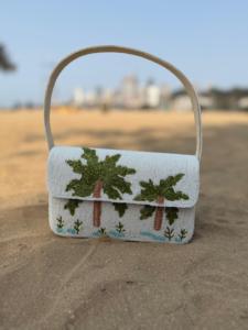 Sac à bandoulière bohème en coton brodé de perles pour femme, avec rabat et fermeture magnétique, idéal pour l'été, les voyages quotidiens, blanc, écologique, grande taille - Product Image 1