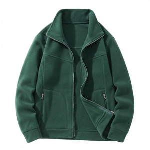Custom Logo Men's Heavyweight Polar Fleece Jacket Full Zip Stand Collar Thermal Warm Winter <b>Coat</b> for Outdoor Hiking Jacket - Product Image 1