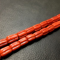 Collier uni de perles de pierres précieuses en vrac en forme de melon de corail rouge naturel en gros à prix compétitif