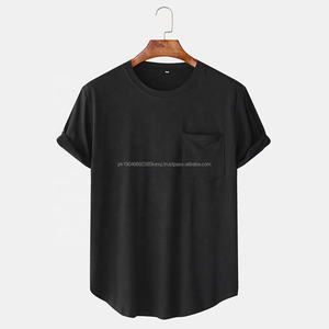 Camiseta de Verano de Alta Calidad 100% Algodón con Logotipo Personalizado Estampado para Hombre, Camiseta Lisa con Cuello Redondo y Bolsillo Delantero - Product Image 5