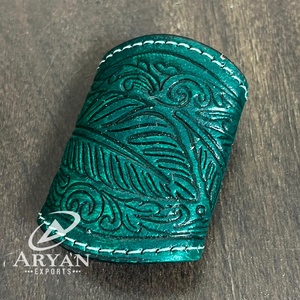 New Wholesale Western Style Scarf Holder Custom Tooled Leather Cowgirl Fashion <b>Accessory</b> for Bandanas Wild Rags and Neck - Product Image 1