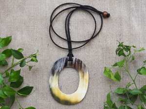 Collar con Colgante de Cuerno de Búfalo Natural, Joyería de Moda para Mujer, Estilo Bohemio, Collar de Cuerno de Búfalo con Cuero de Gamuza - Product Image 4