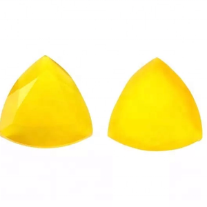 พลอยแคลซิโดนีสีเหลืองธรรมชาติขนาด 12 มม. ทรงทริลเลียนเจียระไน คุณภาพดีที่สุด ขายส่งจำนวนมากจากผู้ขายที่ได้รับการยืนยัน - Product Image 1