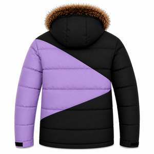 Veste d'hiver matelassée pour homme, marque privée OEM, avec capuche, couleurs et tailles personnalisées, patchs logo, imperméable, tissu ripstop, doublure en fausse fourrure - Product Image 3