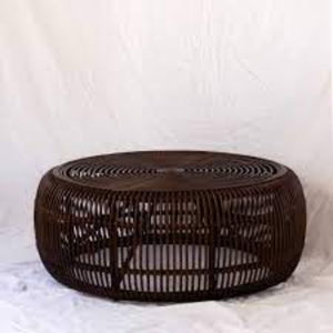 Nouvelle Arrivée : Table Basse de Salon de Luxe en Verre à Motifs Tendance avec Support en Rotin de Qualité Supérieure, Idéale pour la Maison et l'Hôtel, Provenant d'Inde - Product Image 4